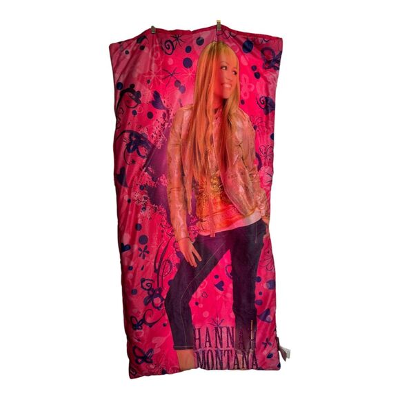 Vintage Y2K Disney Hannah Montana Pink Sleeping Bag Blanket Zip Up - Picture 12 of 13